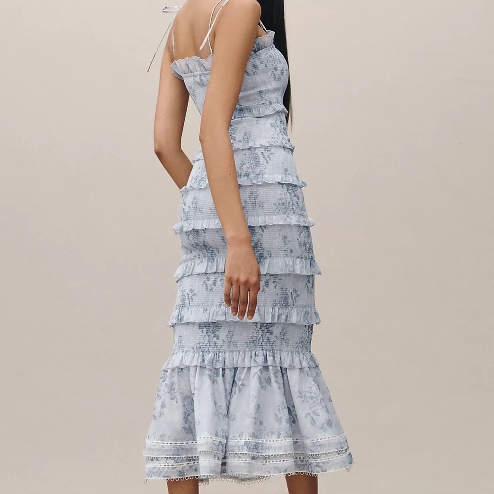 NWT V. Chapman The Geranium Dress (Reg $410) in Blue Tapestry Rose Size 6 - Picture 2 of 6